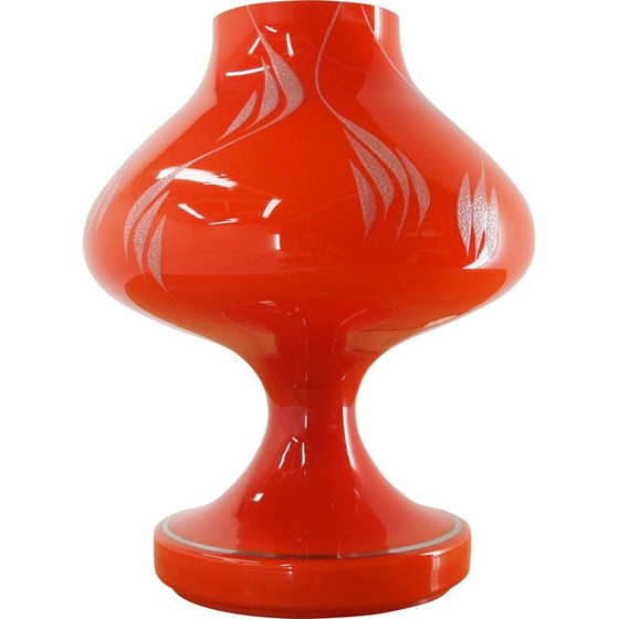 Image 1 of Lampada da tavolo vintage in vetro rosso di Stepan Tabera, anni '70