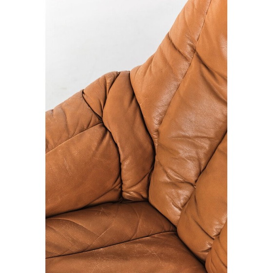 Image 1 of Vintage silhouette armchair in metal and leather by Henry Walter Klein for Bramin, Denmark 1960