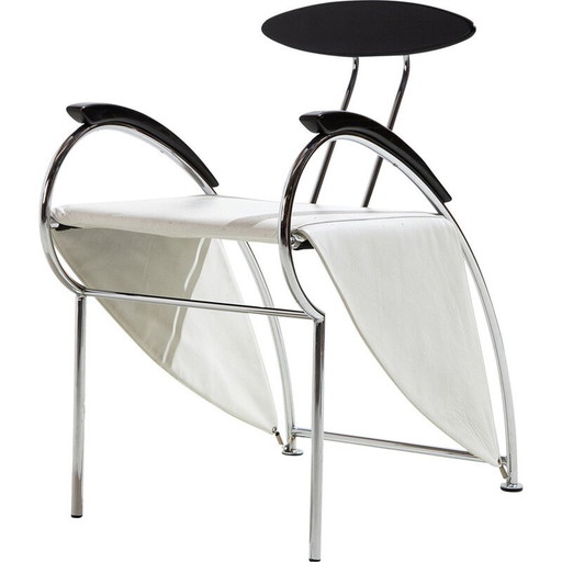 Vintage "Notorious" armchair in chrome steel and leather by Massimo Iosa Ghini for Moroso, Italy 1980