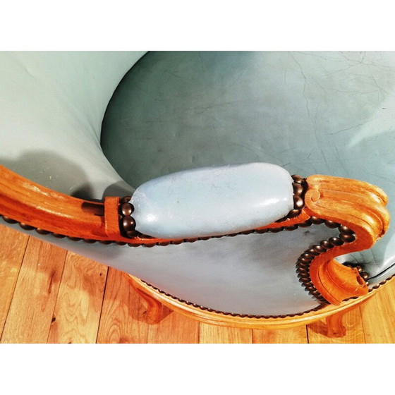 Image 1 of Vintage leather swivel armchair