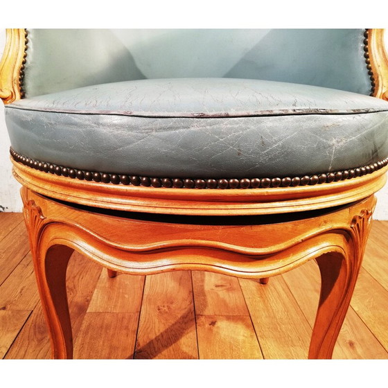 Image 1 of Vintage leather swivel armchair