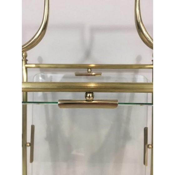 Image 1 of Vintage brass and glass magazine rack for La Maison Jansen, 1940