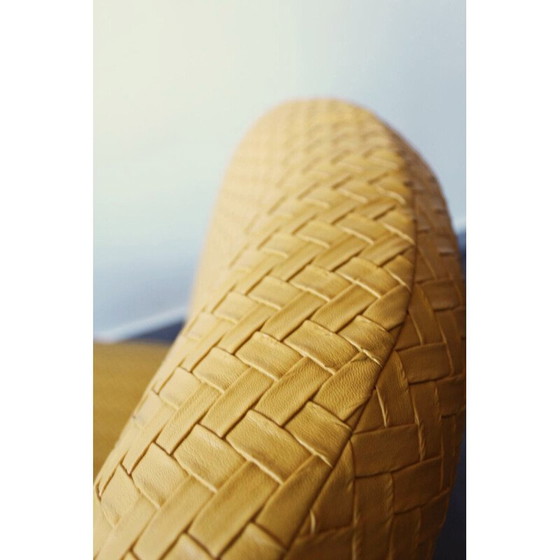 Image 1 of Coppia di poltrone vintage Alky in alluminio e pelle gialla intrecciata di Giancarlo Piretti per Castelli, Italia