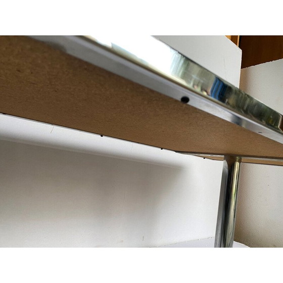 Image 1 of Vintage coffee table in blue ceramic and chrome steel for Vallauris, 1960