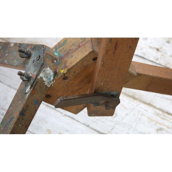 Image 1 of Cavalletto d'epoca in legno massello per artisti, prodotto da Newton e Winsor, Inghilterra