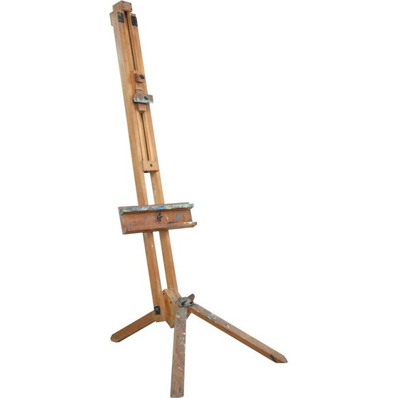 Image 1 of Cavalletto d'epoca in legno massello per artisti, prodotto da Newton e Winsor, Inghilterra