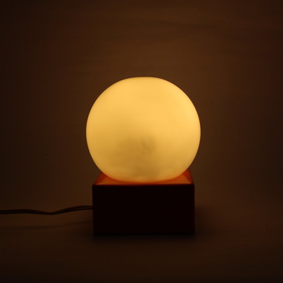 Image 1 of Vintage Ceramic Orange Table Lamp