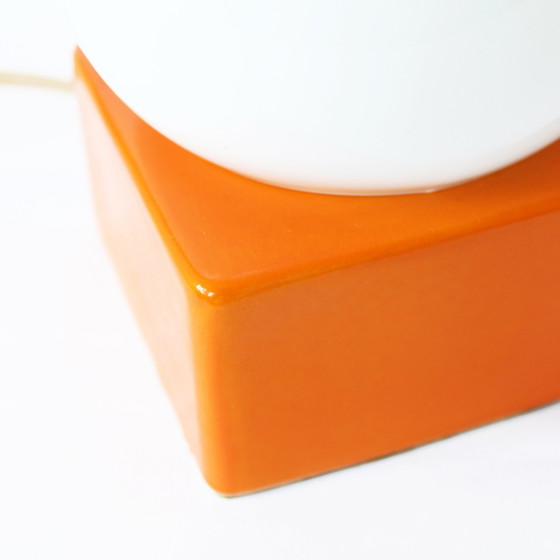 Image 1 of Vintage Ceramic Orange Table Lamp