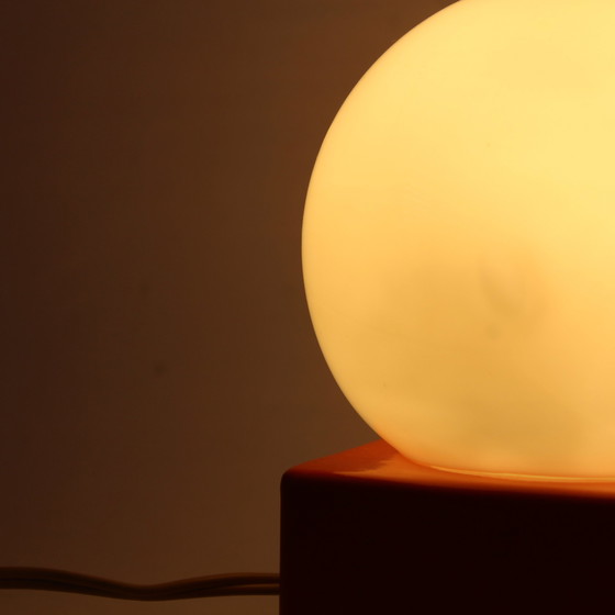 Image 1 of Vintage Ceramic Orange Table Lamp