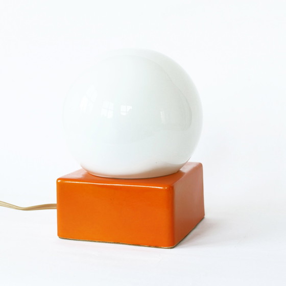 Image 1 of Vintage Ceramic Orange Table Lamp