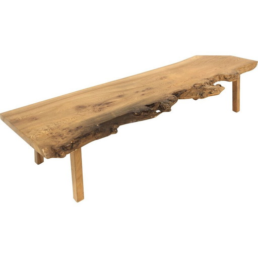 Vintage elm coffee table, Sweden 1970