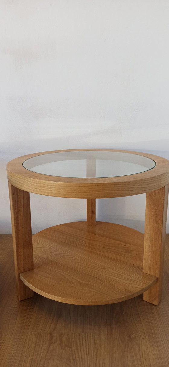 Image 1 of Round Tables With Glass Tops, Set Of 3.