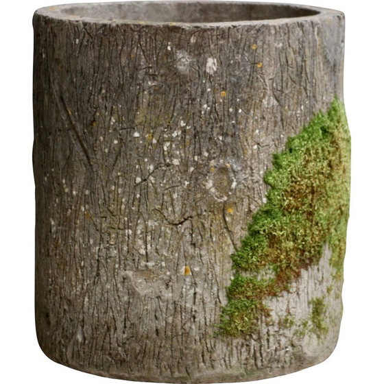 Image 1 of Pair of vintage cylindrical concrete planters, France 1960