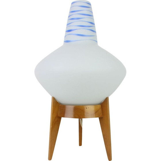 Image 1 of Vintage wood and glass table lamp by Uluv, Czechoslovakia 1960