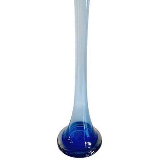 Image 1 of Vintage tall glass vase blue glassuys Breda