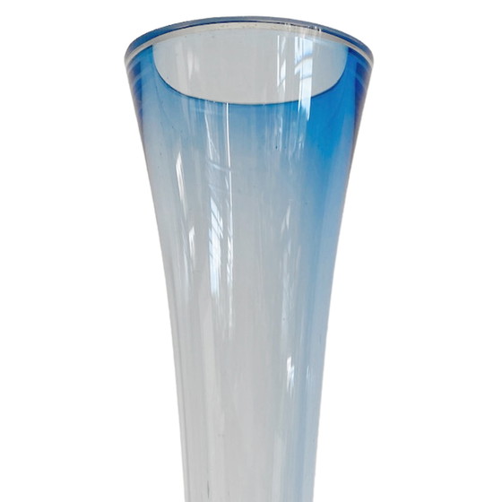 Image 1 of Vintage tall glass vase blue glassuys Breda