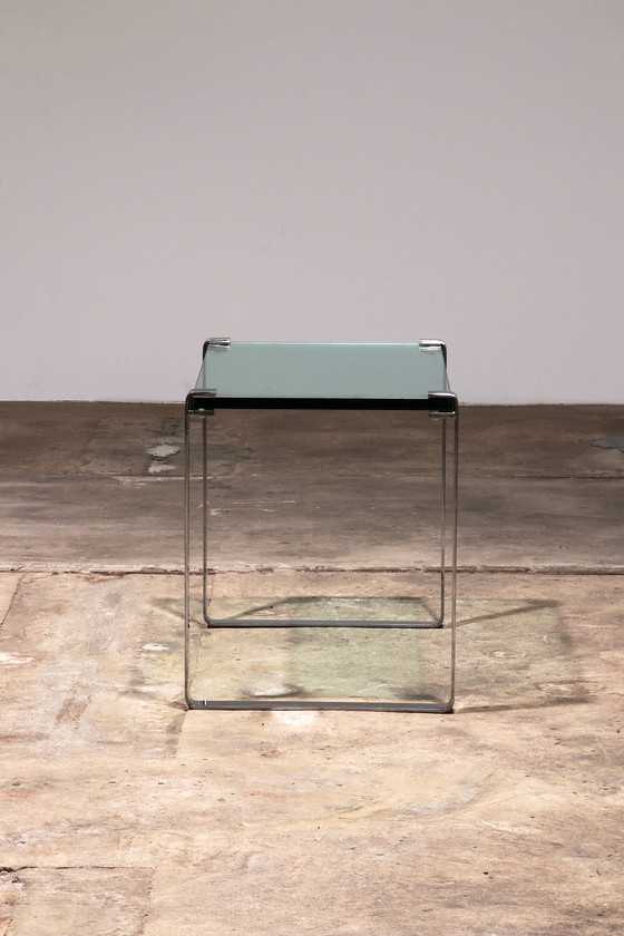 Image 1 of Peter Draenert Table d'appoint modèle 1022 - Chrome et verre, Allemagne 1960