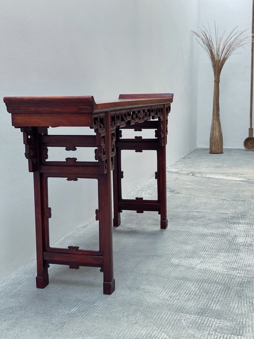 Ancien sacrifice chinois autel buffet en bois d'orme 19ème siècle