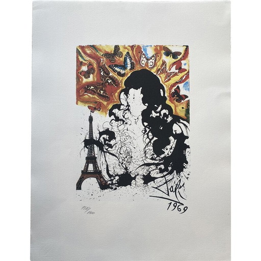 Litografía vintage de Salvador Dalí, Francia, década de 1969