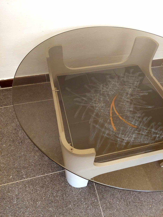 Image 1 of Space Age Coffee Table With Fumed Glass, 1970S