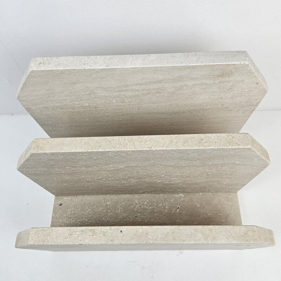 Image 1 of Portariviste vintage in travertino, Italia 1990