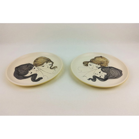 Image 1 of Pair of vintage ceramic plates by Le Brescon, 1950