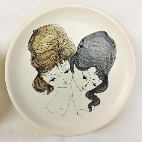 Image 1 of Pair of vintage ceramic plates by Le Brescon, 1950