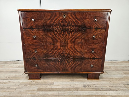 Briar Chest Of Drawers In Art Decò Period With Four Drawers