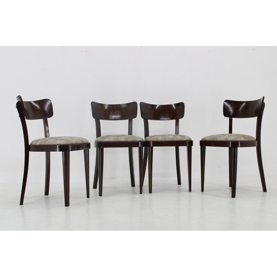 Image 1 of Set of 4 vintage wooden chairs Thonet by Michael Thonet, Czechoslovakia 1950s