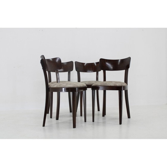 Image 1 of Set of 4 vintage wooden chairs Thonet by Michael Thonet, Czechoslovakia 1950s