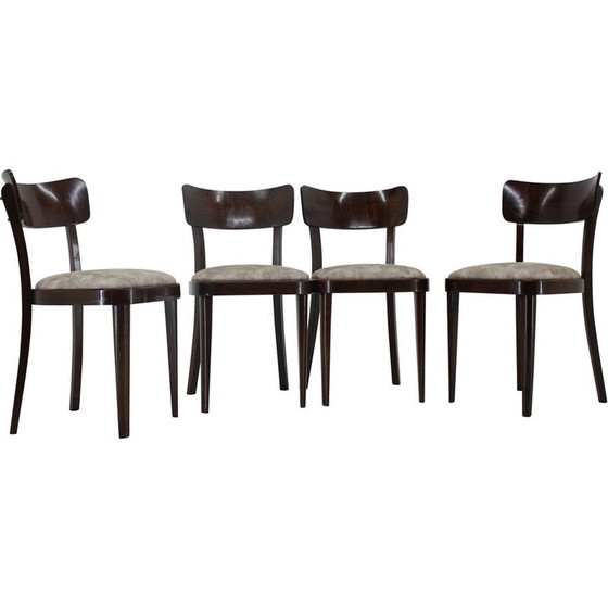 Image 1 of Set of 4 vintage wooden chairs Thonet by Michael Thonet, Czechoslovakia 1950s