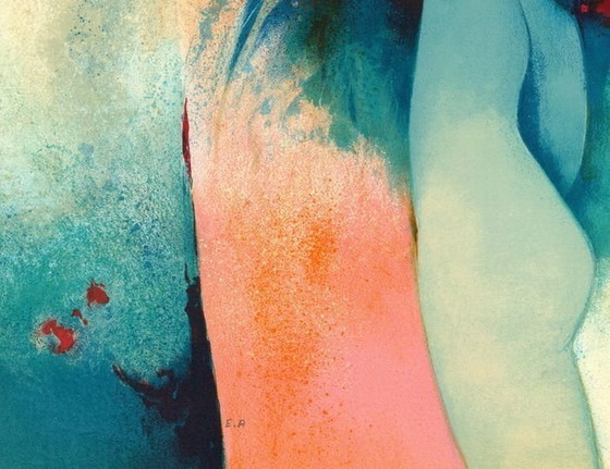 Image 1 of Original Lithograph - Femme Au Bouquet - Claude Gaveau - Artist's Proof - 1980