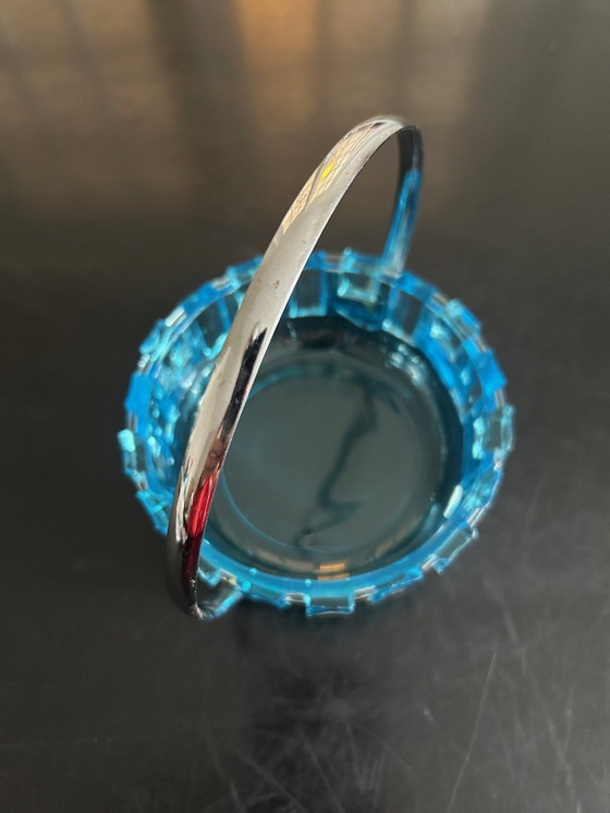 Image 1 of Glass and Hammered Metal Pocket Tray