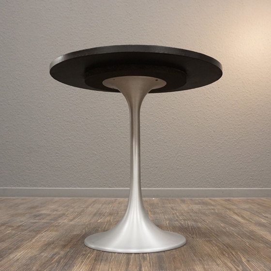 Image 1 of 70s side table | Mid - Century aluminum tulip slate top