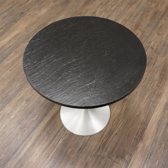 Image 1 of 70s side table | Mid - Century aluminum tulip slate top