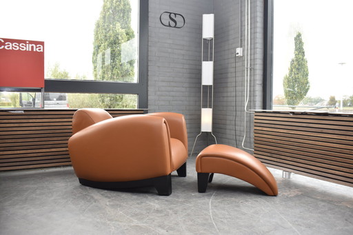  New condition De Sede "Bugatti" Design Lounge Armchair & Footstool