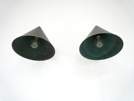 Image 1 of Hans-Agne Jakobsson ‘Tratten’ Wall Lights in Patinated Copper, Sweden 1950s