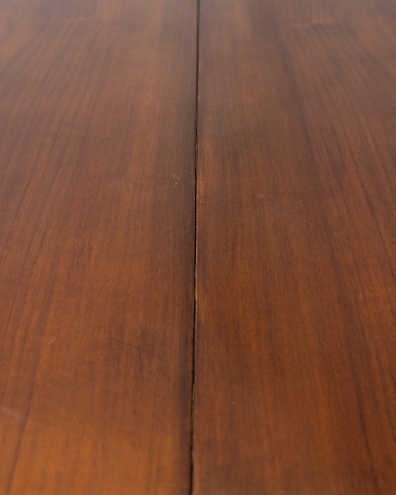 Image 1 of Tavolo rotondo in legno e ottone vintage anni '60 design Luciano Frigerio 