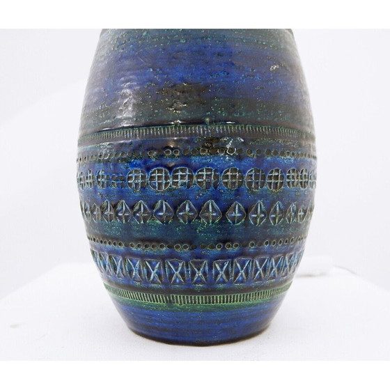 Image 1 of Vintage "Rimini blue" ceramic table lamp by Aldo Londi for Bitossi, 1960s