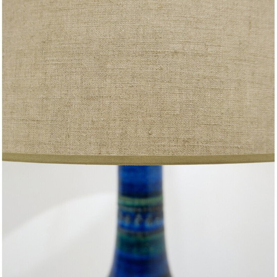 Image 1 of Vintage "Rimini blue" ceramic table lamp by Aldo Londi for Bitossi, 1960s