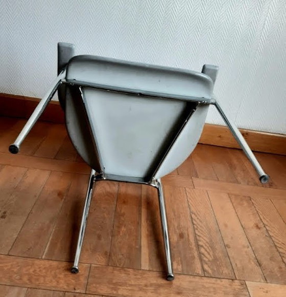 Image 1 of 2X Fasem Armchairs Chrome And Rubber P40 , Italy 1980