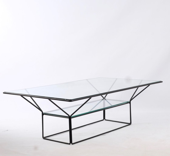 Image 1 of Vintage Italian steel and Glass coffee table, 1970s