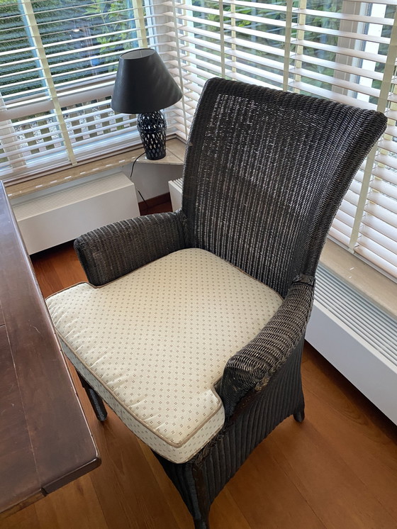 Image 1 of Lloyd Loom Cherry Extension Table With 6 Chairs