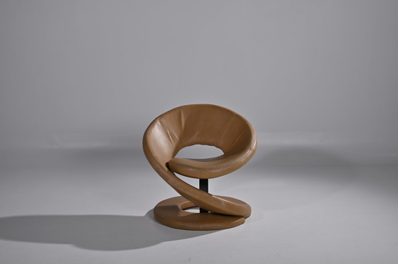 Image 1 of Cognac Jaymar Spiral Leather Chair