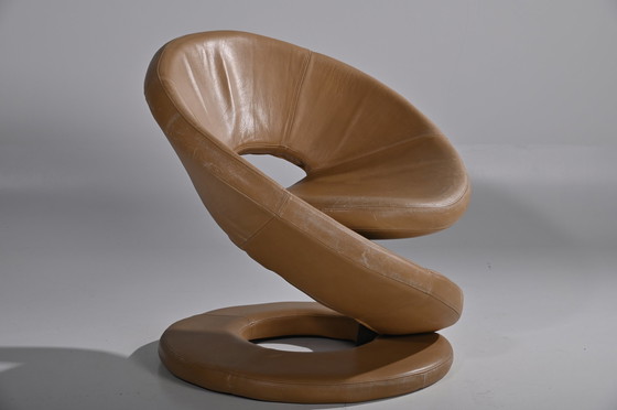 Image 1 of Cognac Jaymar Spiral Leather Chair