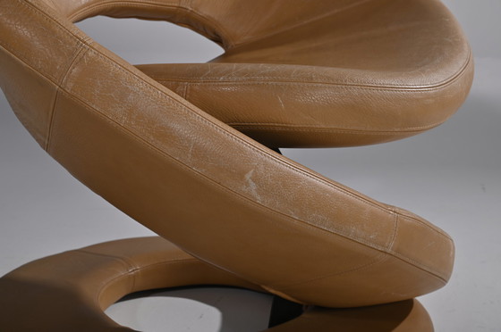 Image 1 of Cognac Jaymar Spiral Leather Chair