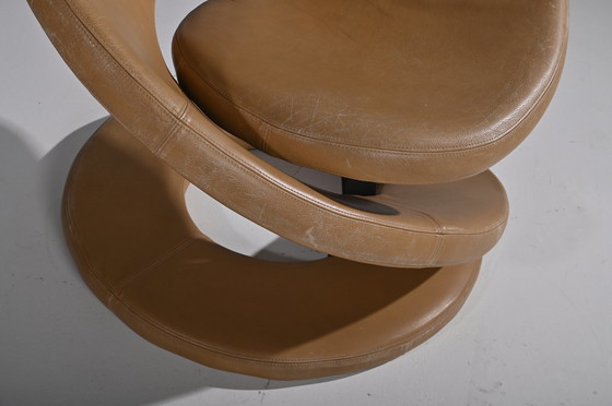 Image 1 of Cognac Jaymar Spiral Leather Chair