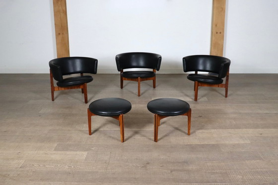 Image 1 of Sven Ellekaer Lounge Chairs And Stools Christian Linneberg 1962