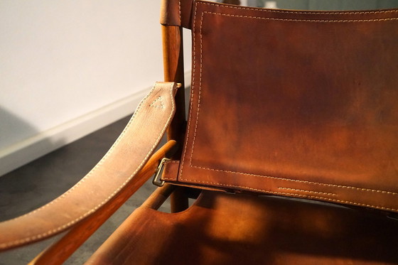 Image 1 of Scandinavian vintage Sirocco Safari teak armchair in cognac-colored leather by Arne Norell for Arne Norell Ab, 1960s, set of 2