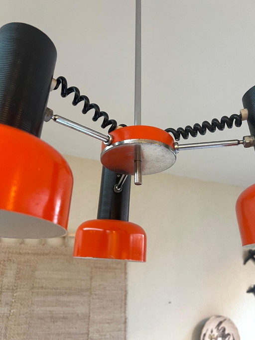 Seventies Pendant Lamp Orange Directional Spotlights Napako Czech Republic